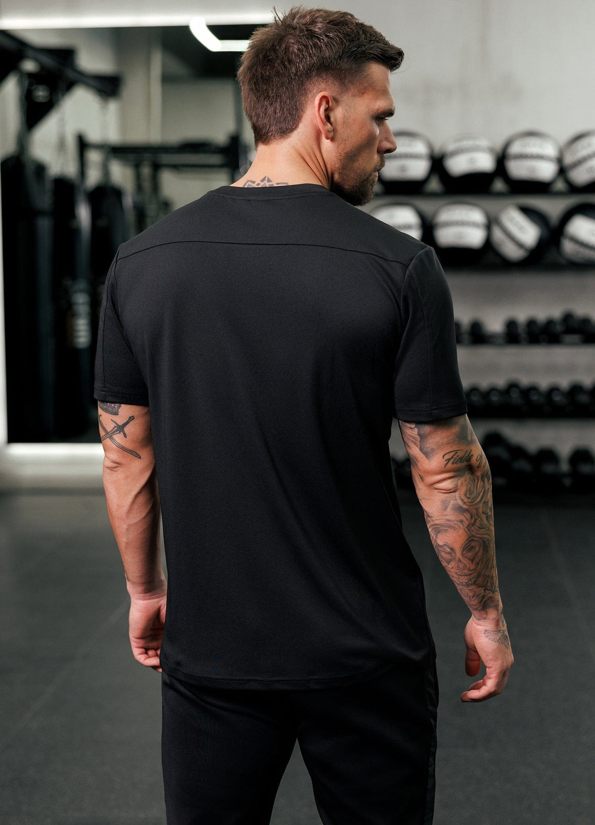 Gym King Core Plus Panel T-Shirt - Black