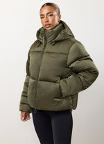 Gym King Cropped Padded Jacket - Iridescent Khaki thumbnail
