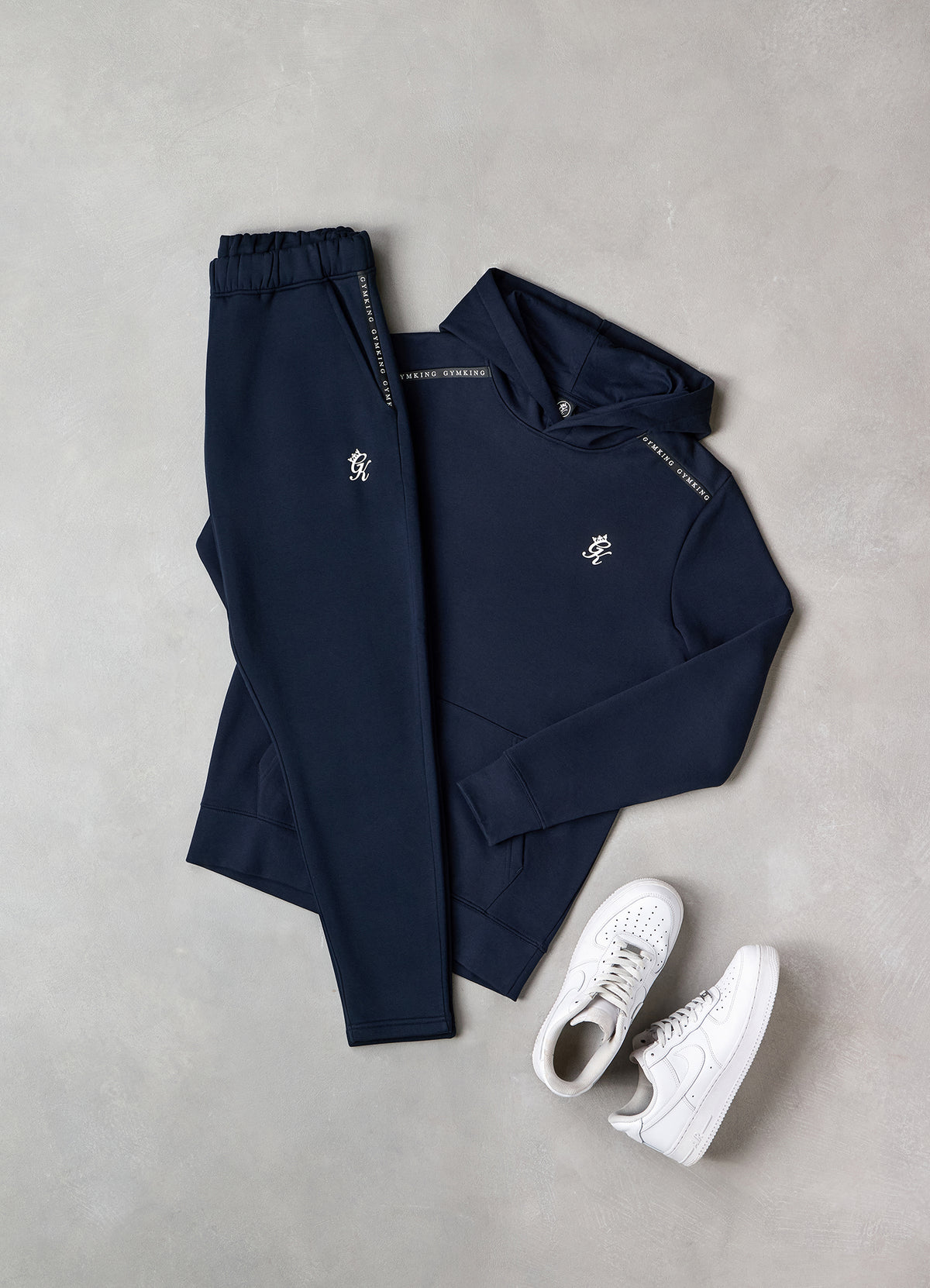 Gym King Taped Fleece Hoodie - Navy