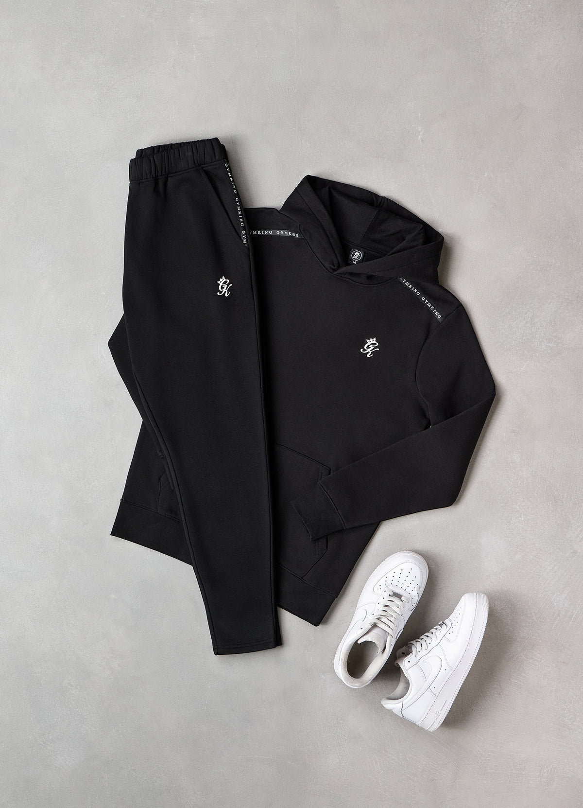 Gym King Taped Fleece Tracksuit - Black