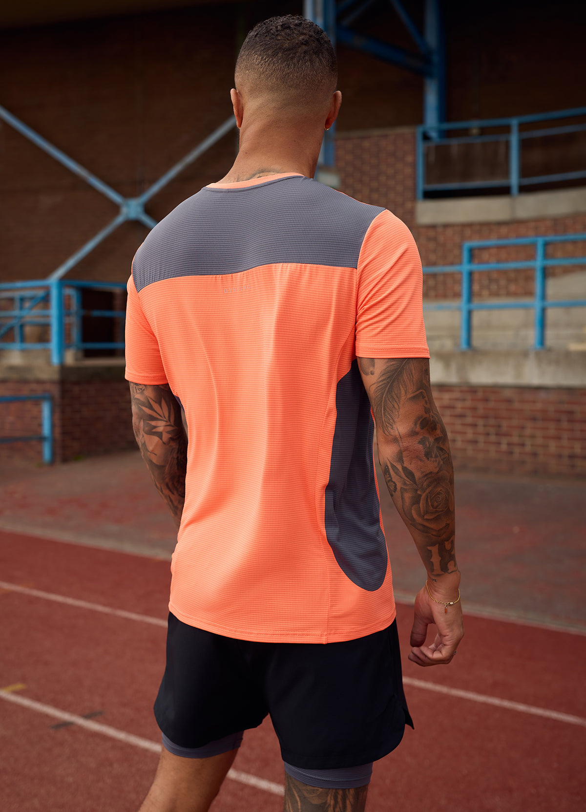 Gym King Progress Performance T-Shirt - Hot Orange/Graphite