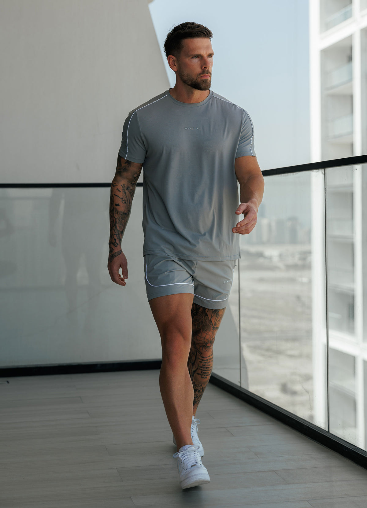 Gym King Core Piped Short - Urban Grey