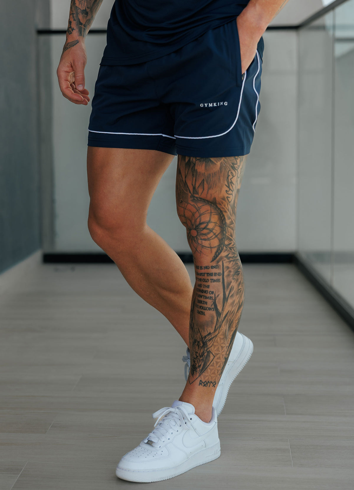 Gym King Core Piped Short - Navy