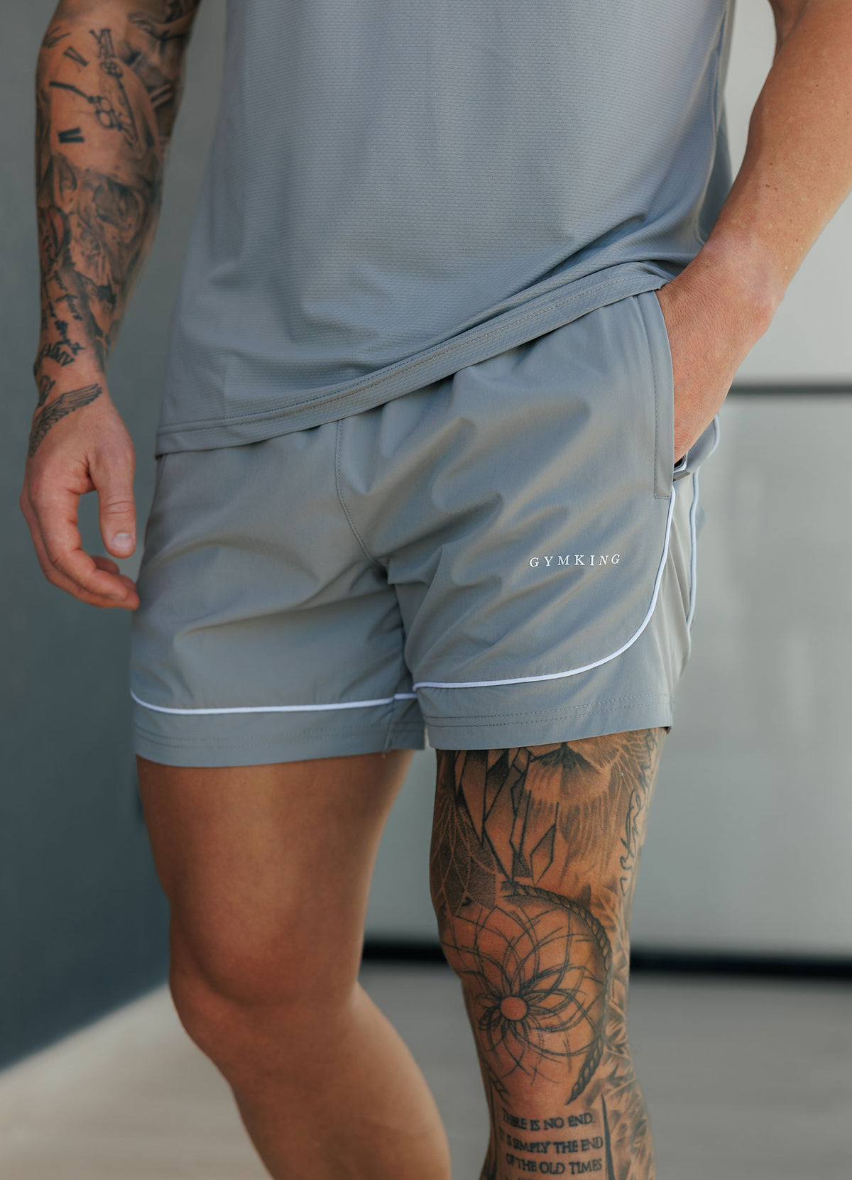 Gym King Core Piped Short - Urban Grey