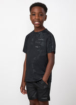 Gym King Older Kids Debossed Camo T-Shirt - Black thumbnail