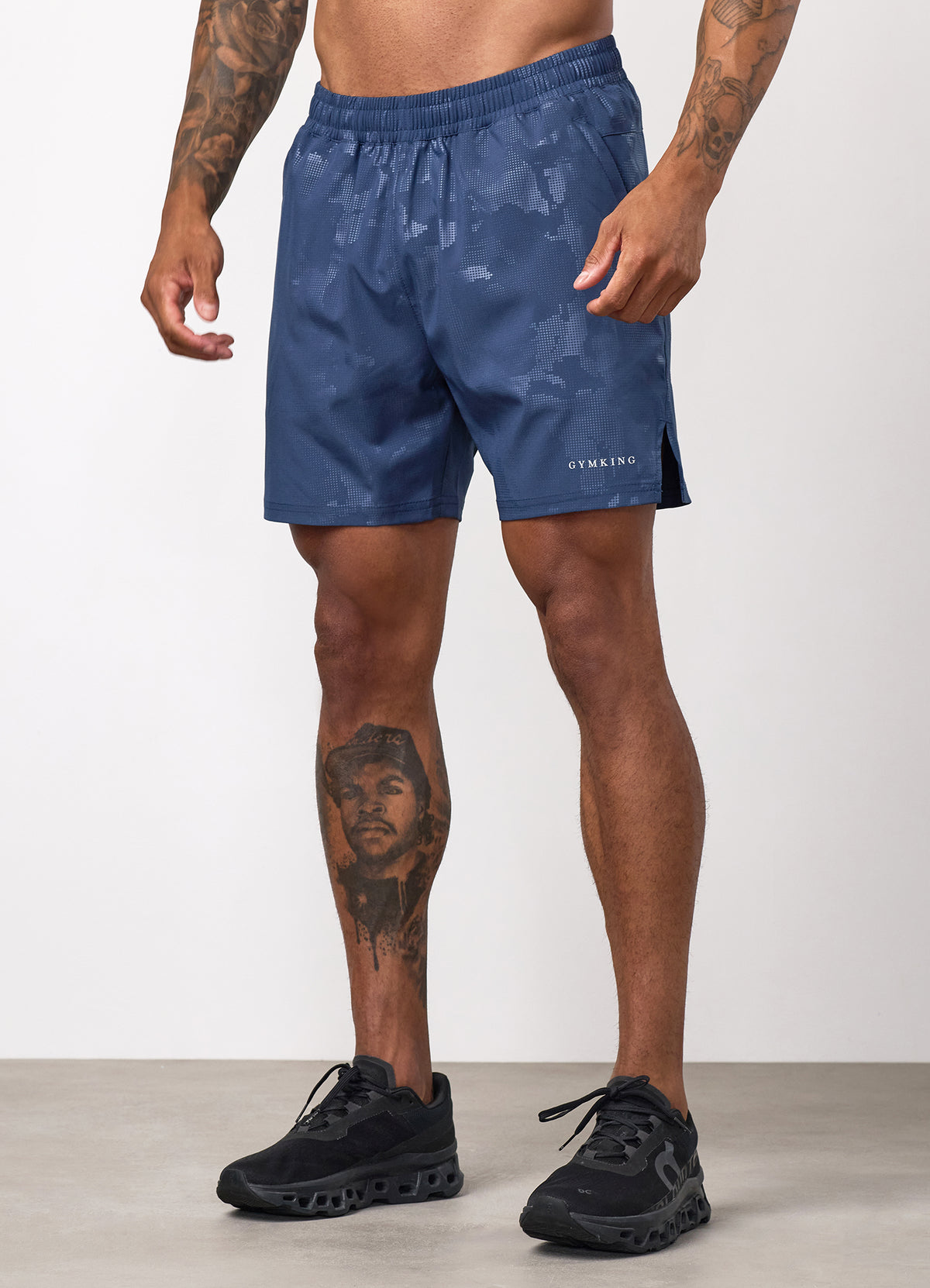 Gym King Debossed Camo Short 5" - Midnight