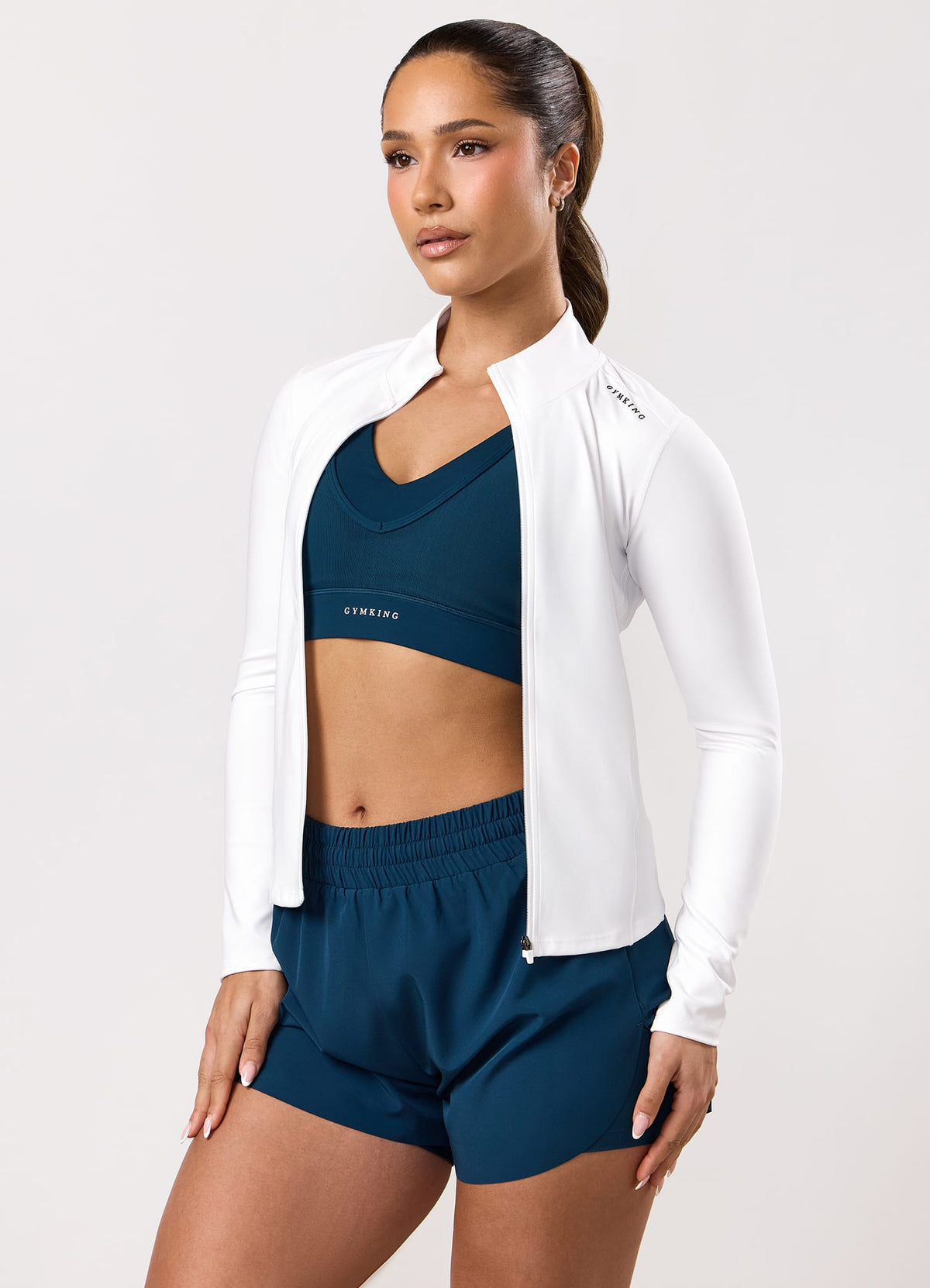 Gym King Dynamic Full Zip Funnel - White