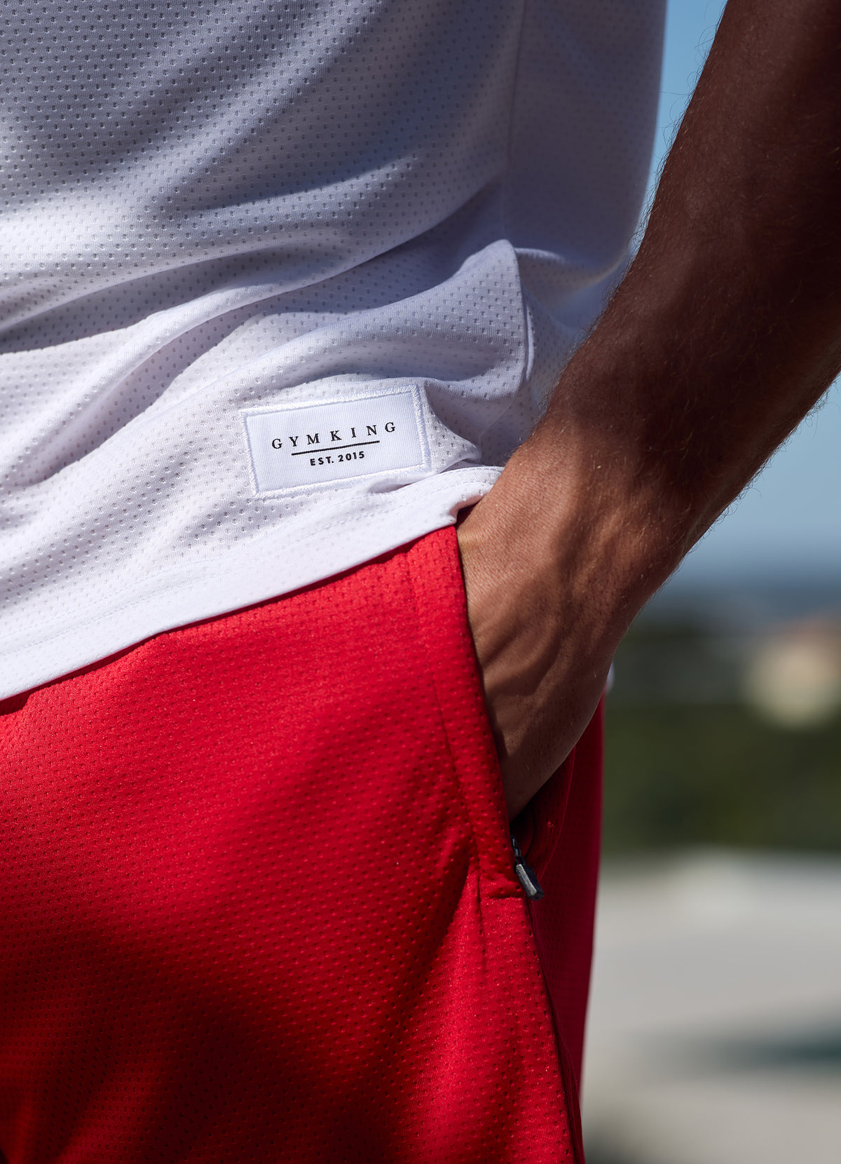 Gym King Brooklyn Mesh Short - Salsa/White