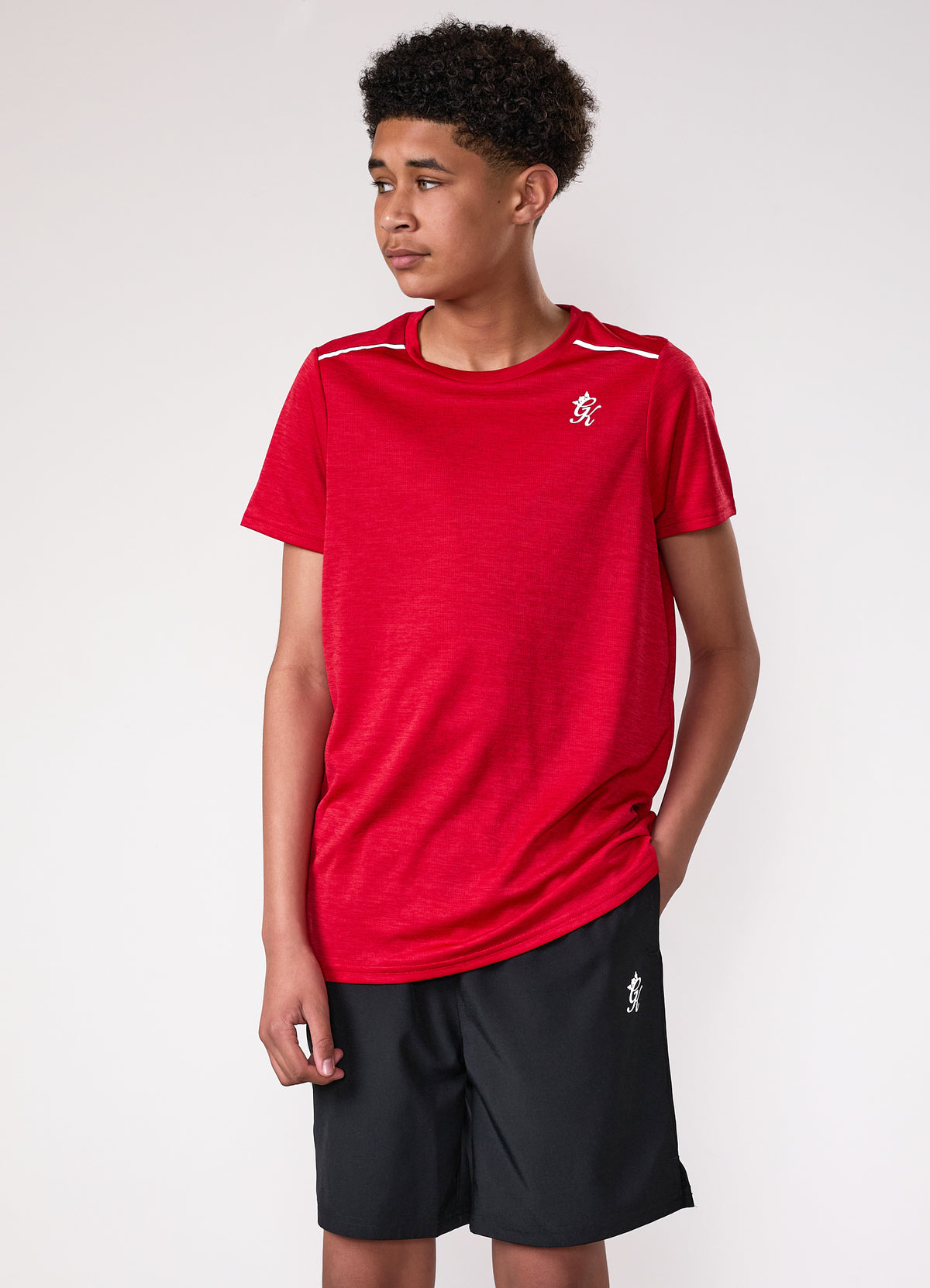 Gym King Older Kids Element Tee - Red Pepper Marl