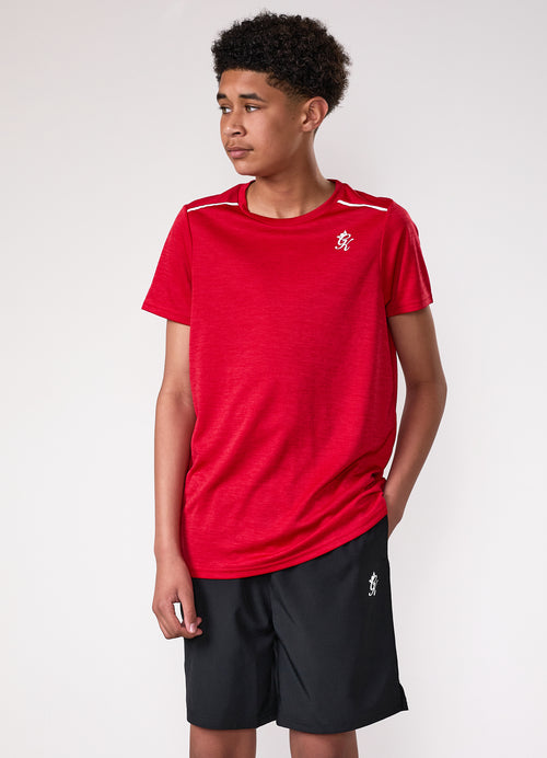 Gym King Older Kids Element Tee - Red Pepper Marl