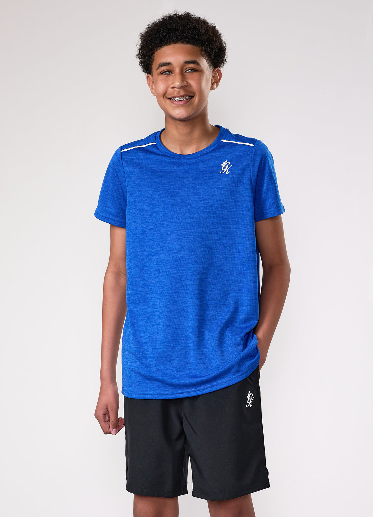 Gym King Older Kids Element Tee - Sonic Blue Marl