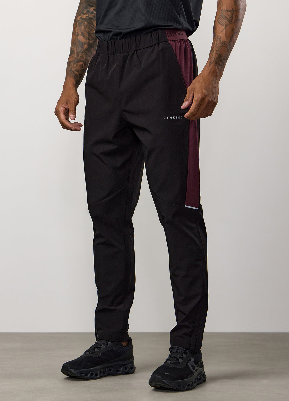 Gym King Endurance Woven Pant - Black/Dark Cherry