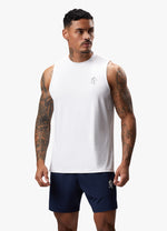 Gym King Energy Vest White men’s muscle fit gym vest breathable training top thumbnail
