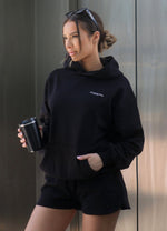 Gym King Klassieke hoodie met relaxte pasvorm - Zwart/Wit (miniatuurafbeelding)
