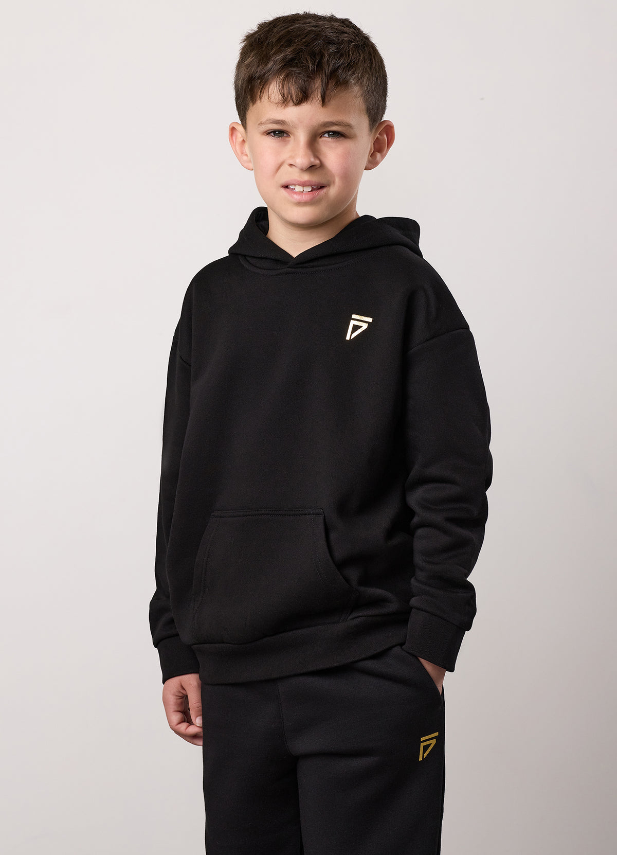 Gym King Older Kids Fight Division Hoodie - Black/Gold