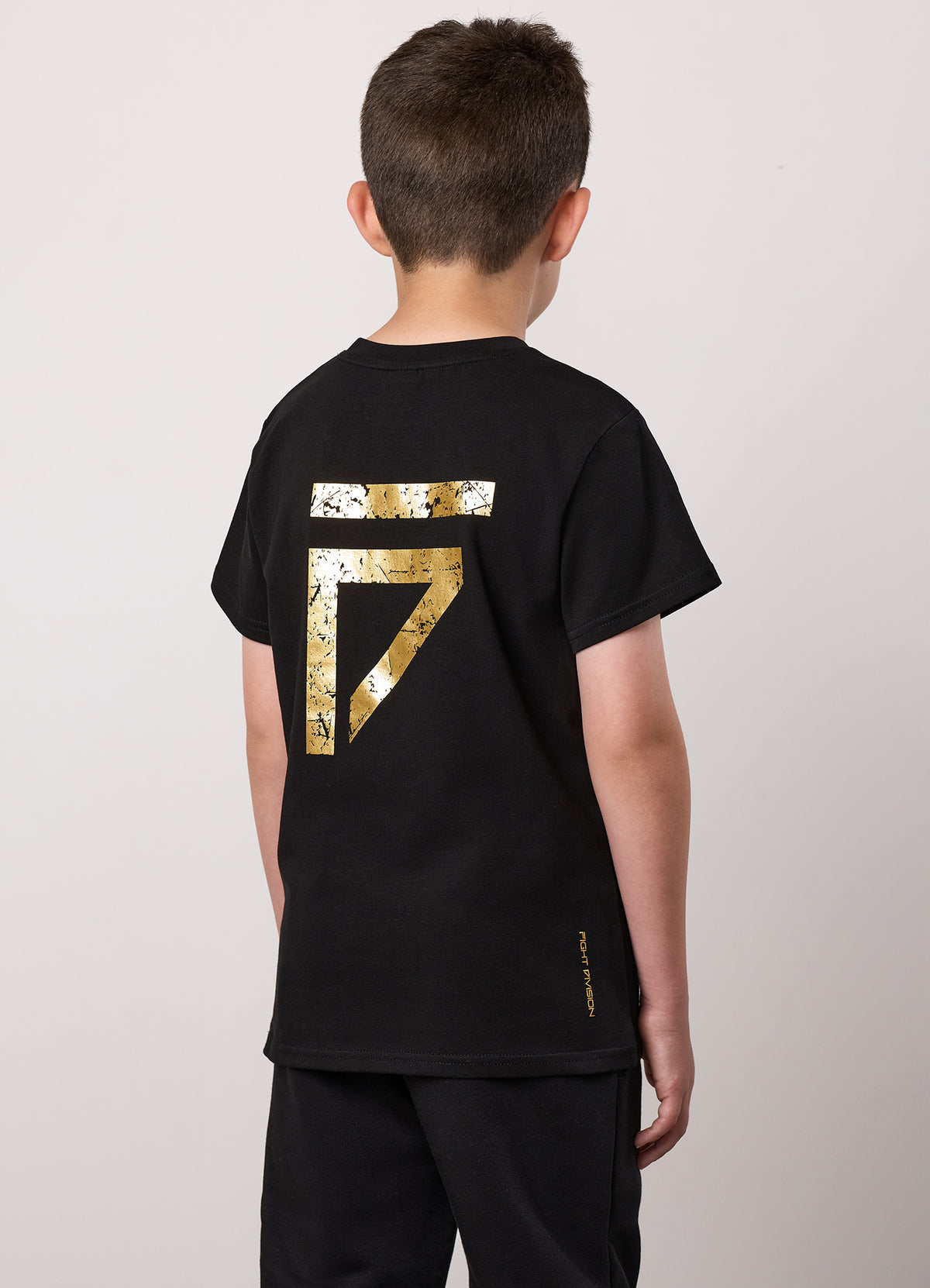 Gym King Kids Fight Division T-Shirt - Black/Gold