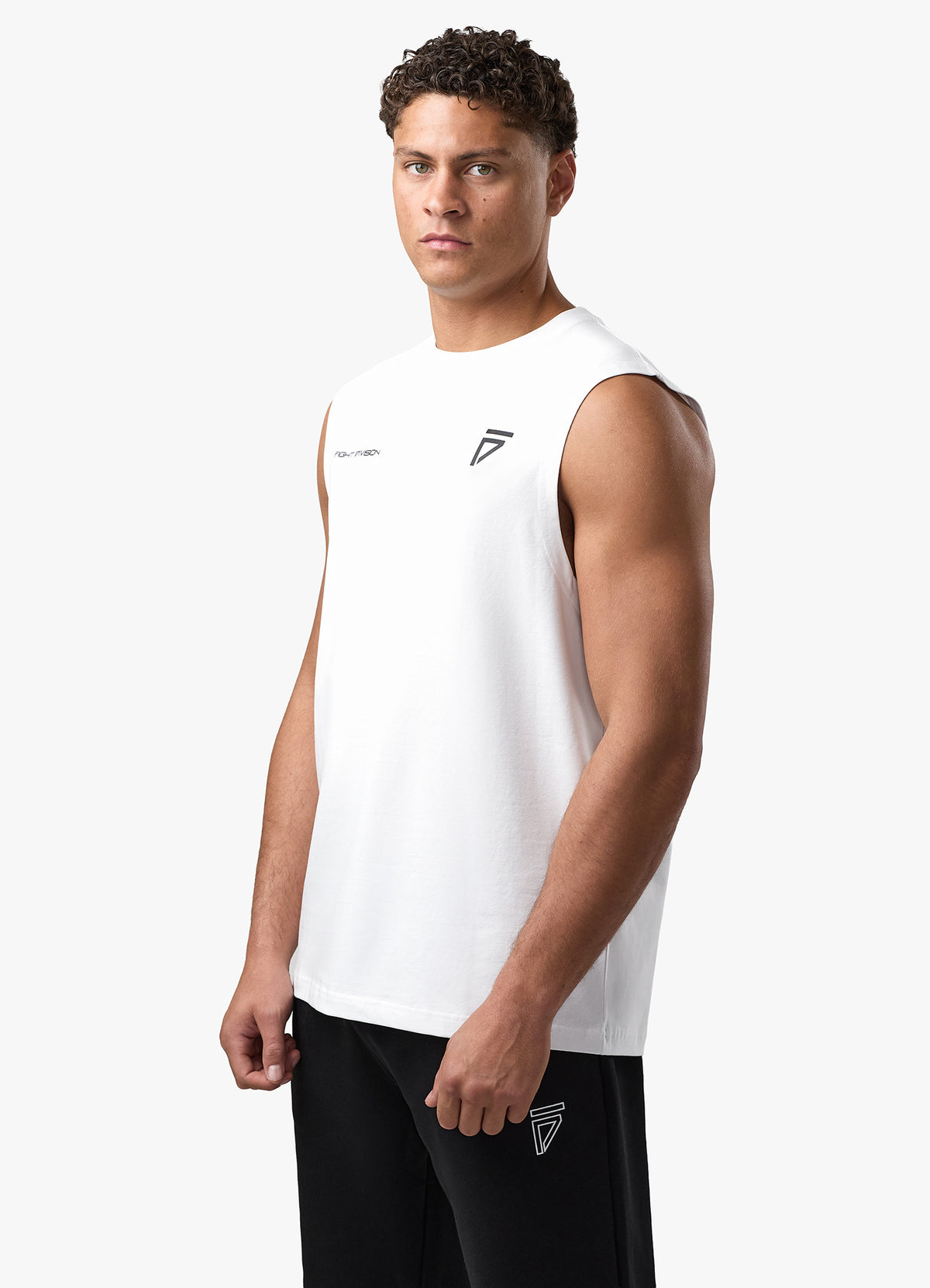 Gym King Fight Division Circle Tank - White