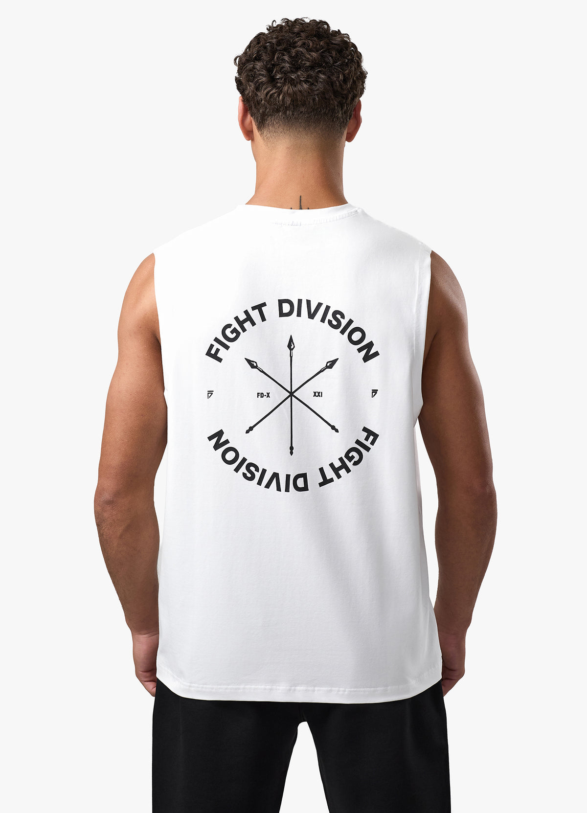 Gym King Fight Division Circle Tank - White
