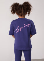 Gym King T-shirt met opdruk ‘Older Kids Script Boyfriend’ – Starlight Blue (miniatuurafbeelding)