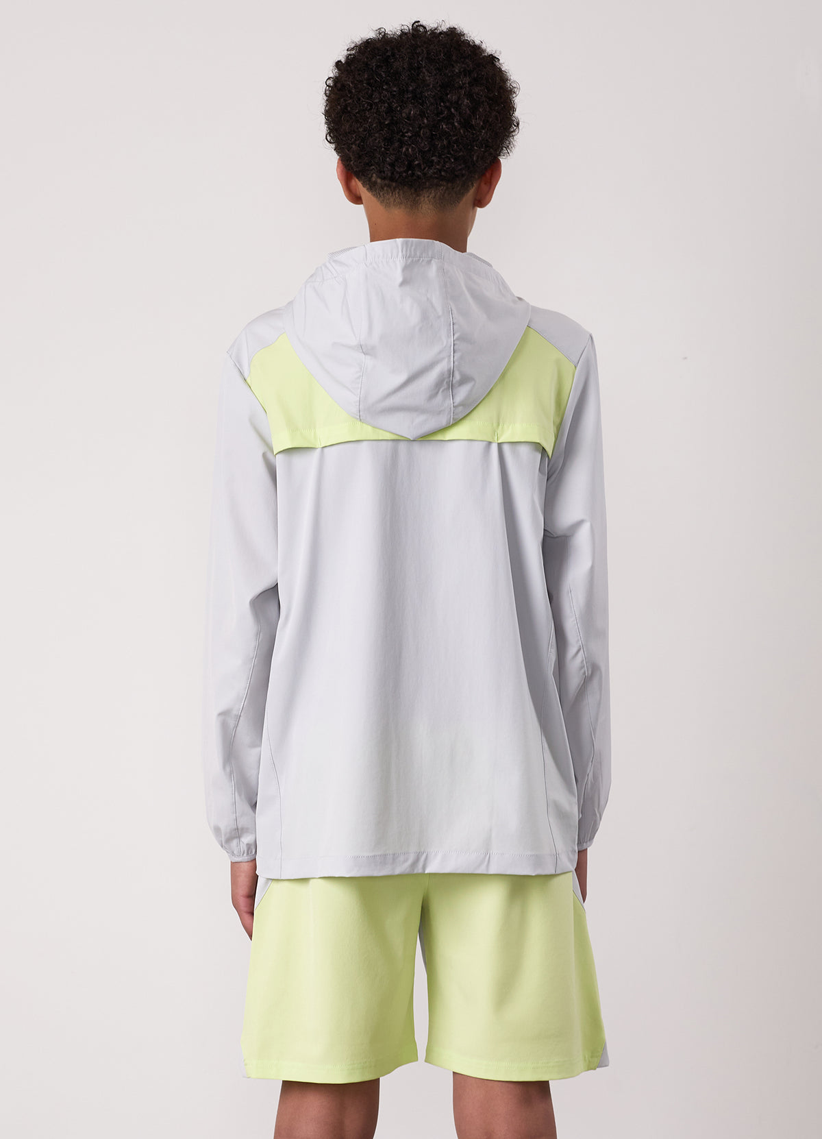 Gym King Older Kids Advance Tracksuit Top - Light Grey/Limelight
