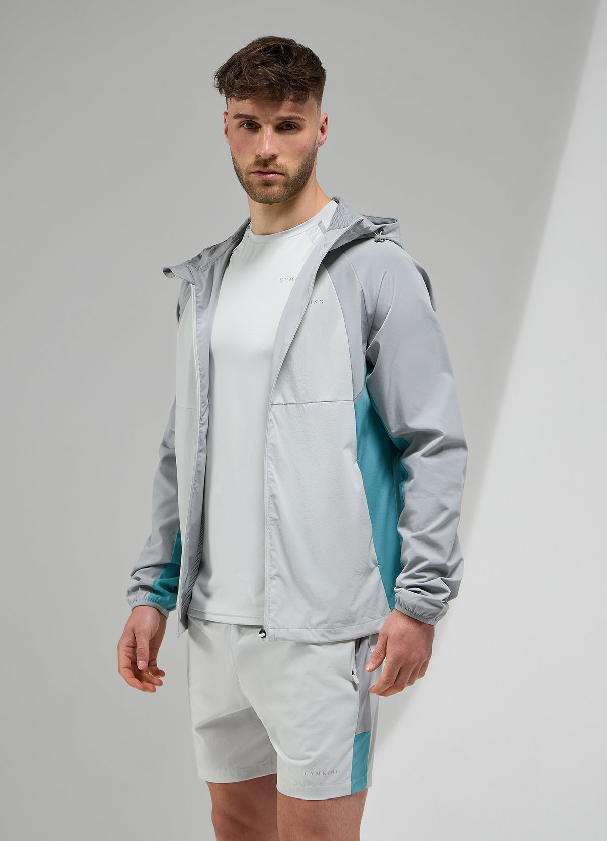 Gym King Focus Tracksuit Hoodie - Light Grey/Urban Grey
