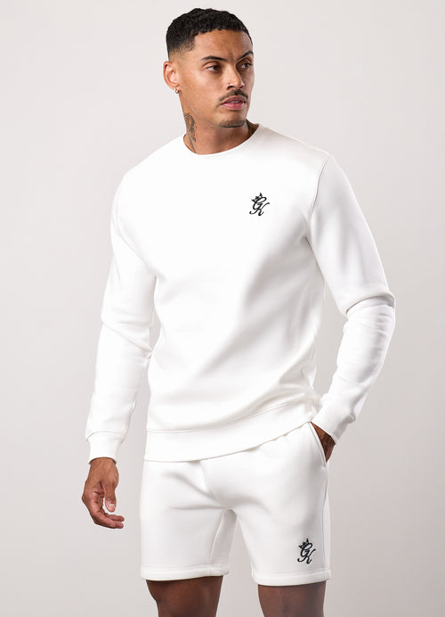 Gym King Fundamental Fleece-trui met ronde hals - Crème