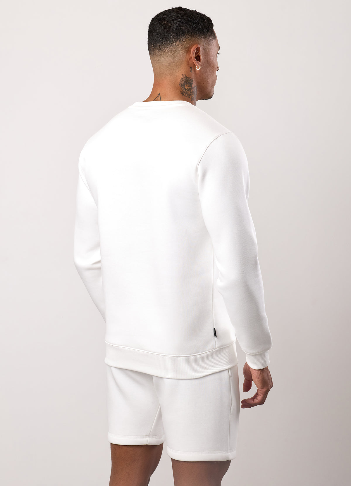 Gym King Fundamental Fleece-trui met ronde hals - Crème