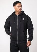 Gym King Fundamental Hoodie met doorlopende rits - Zwart (miniatuurafbeelding)