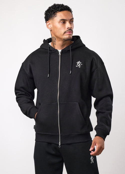 Gym King Fundamental Hoodie met doorlopende rits - Zwart