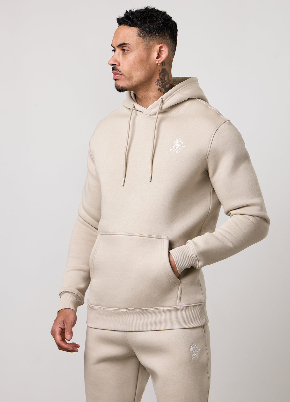 Gym King Fundamental Hoodie - Fossil Stone
