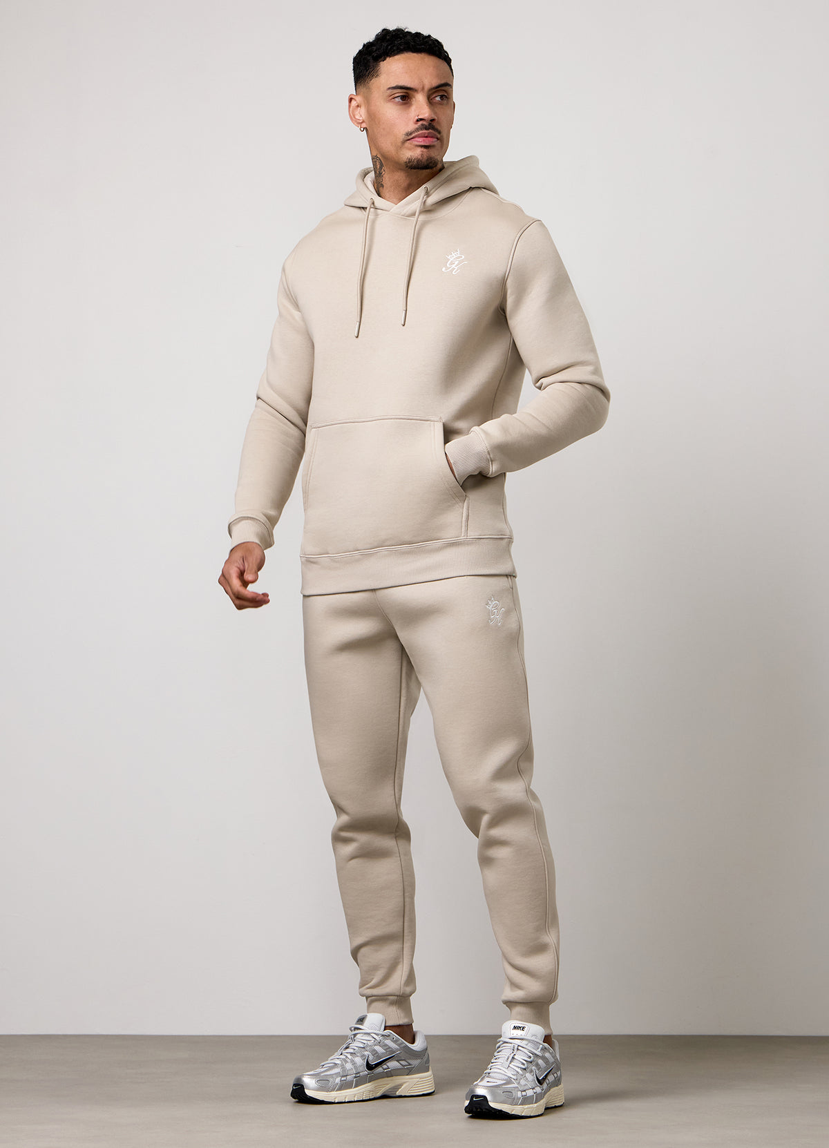 Gym King Fundamental Hood Tracksuit - Fossil Stone