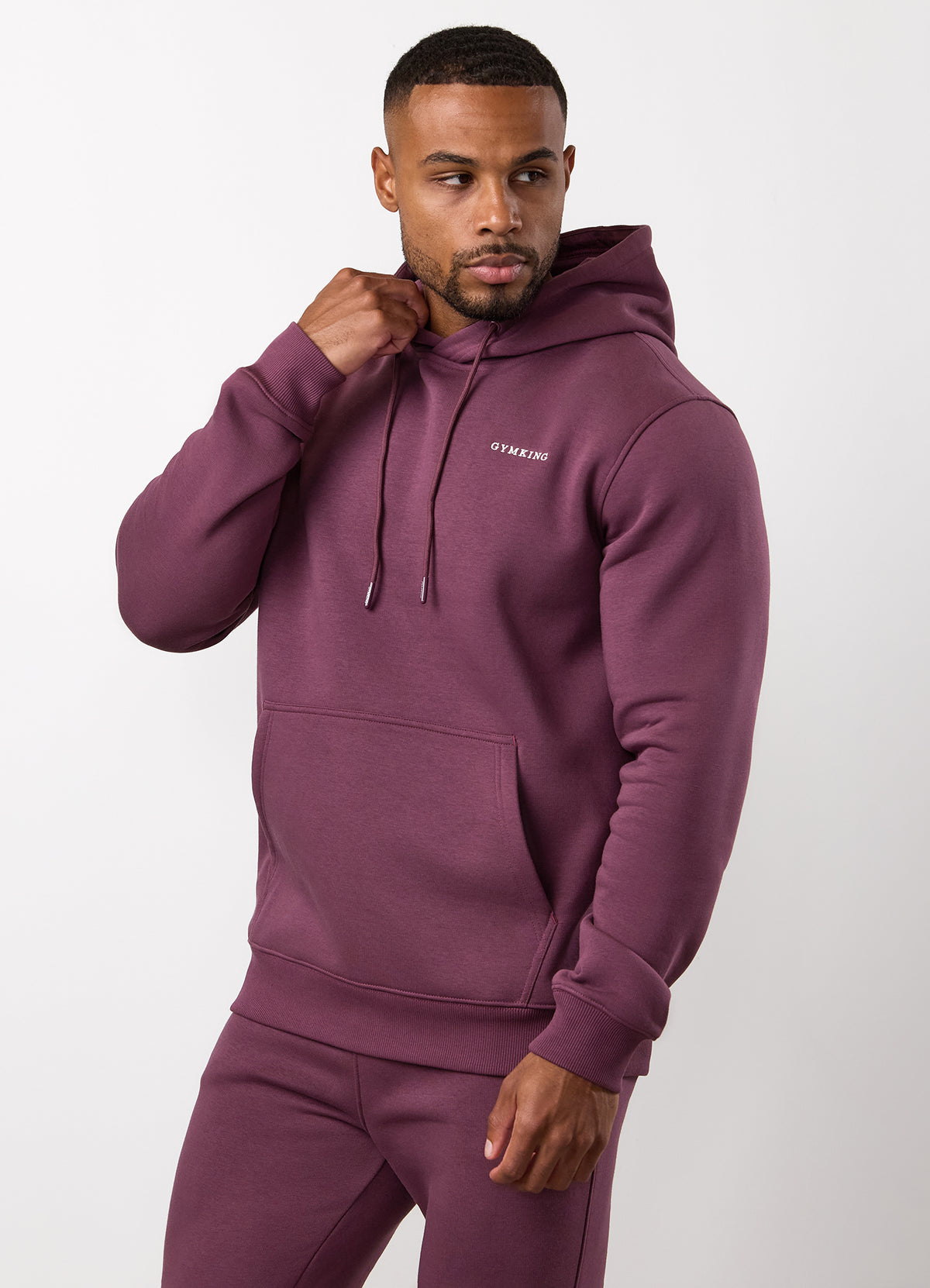 Gym King Fundamental Linear Fleece Hoodie - Mulberry
