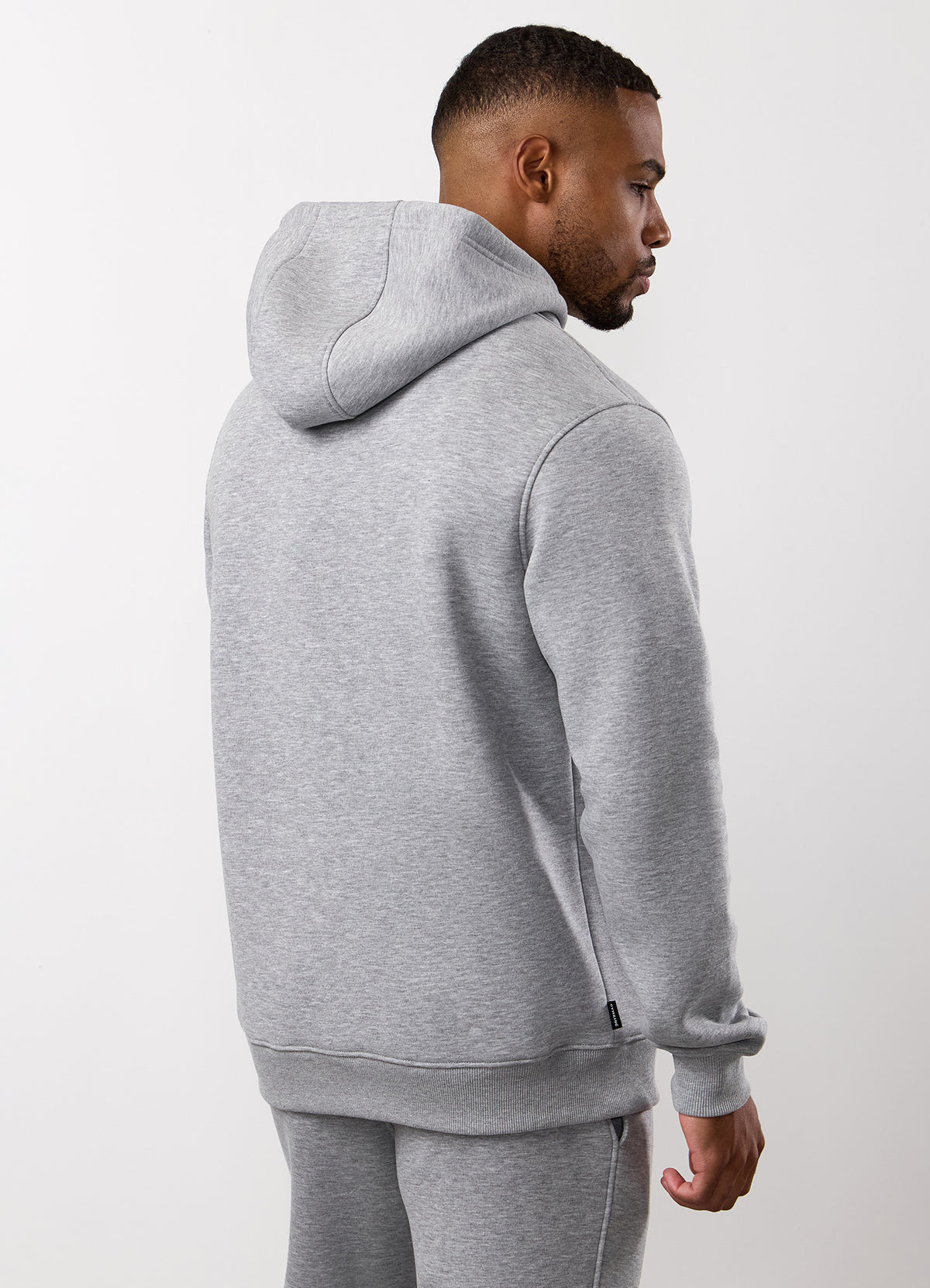 Gym King Fundamental Linear Hoodie - Grey Marl