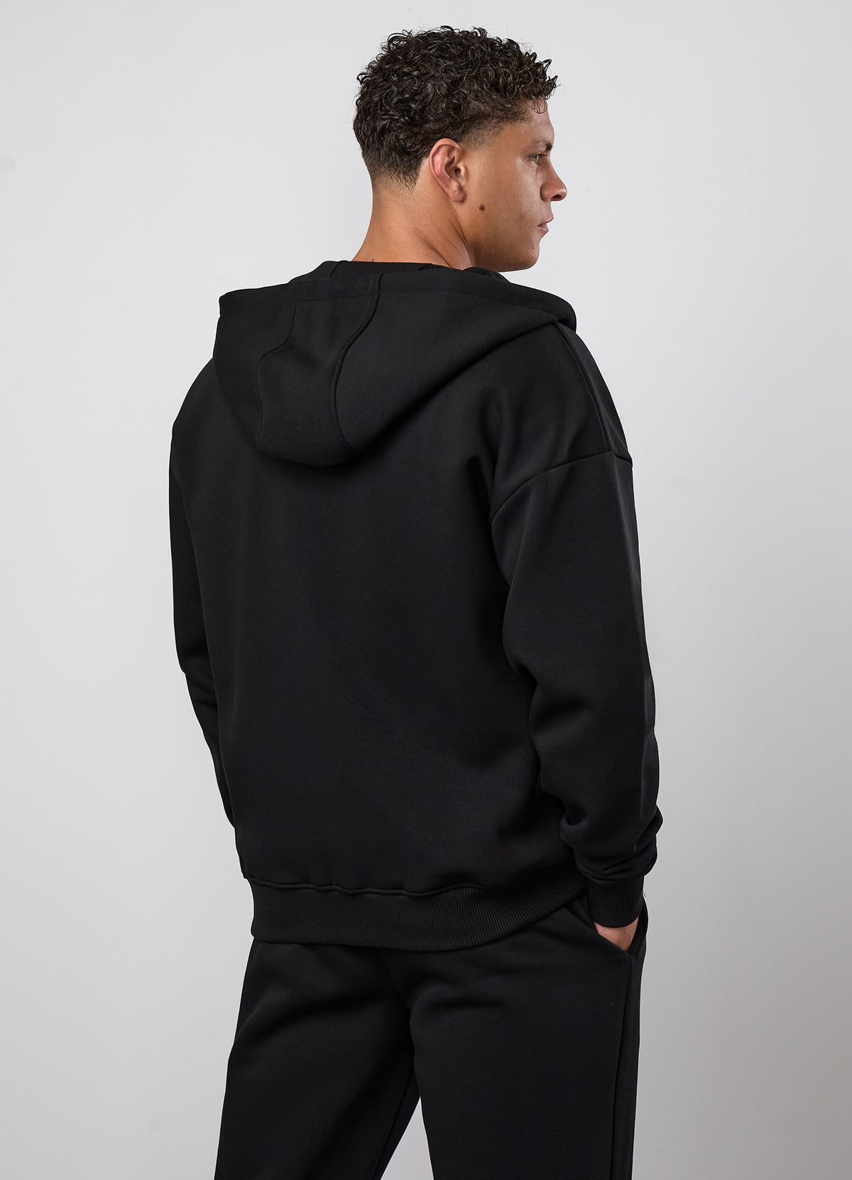 Gym King Fundamental Linear Full Zip Hoodie - Black/Black