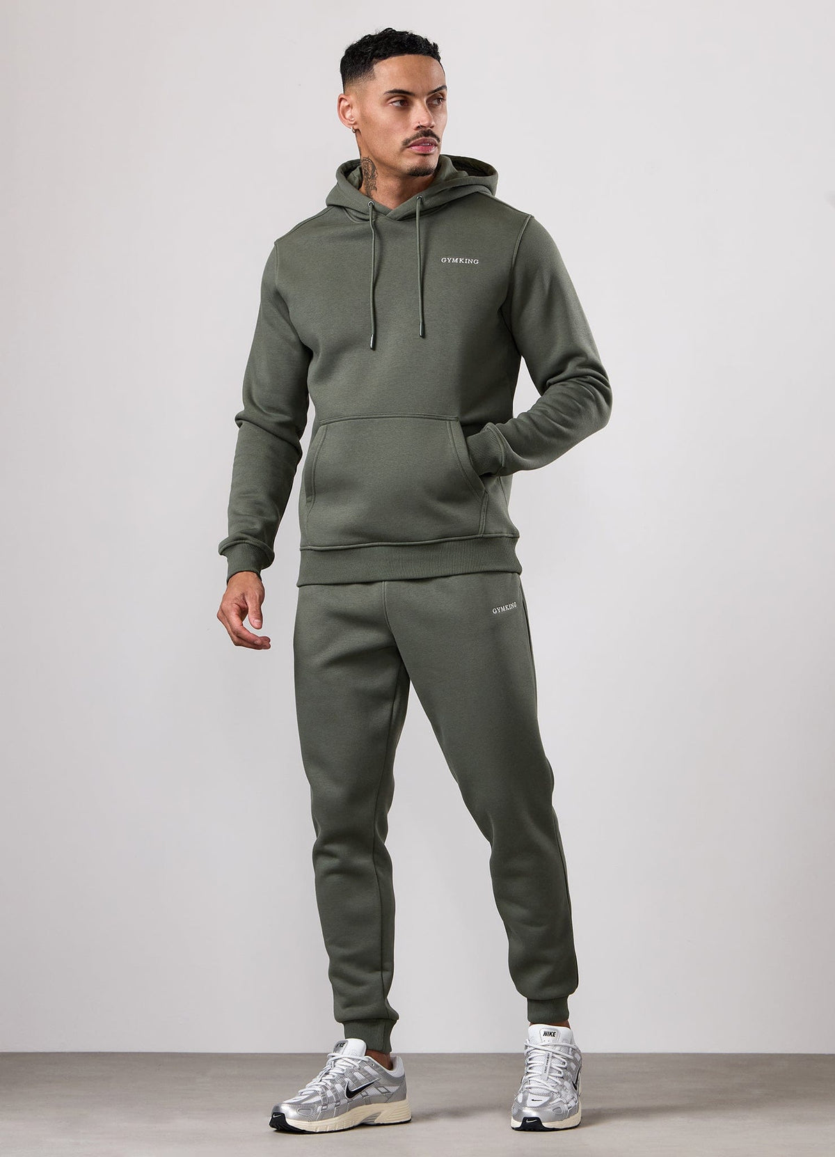 Gym King Fundamental Linear Hood Tracksuit - Deep Olive
