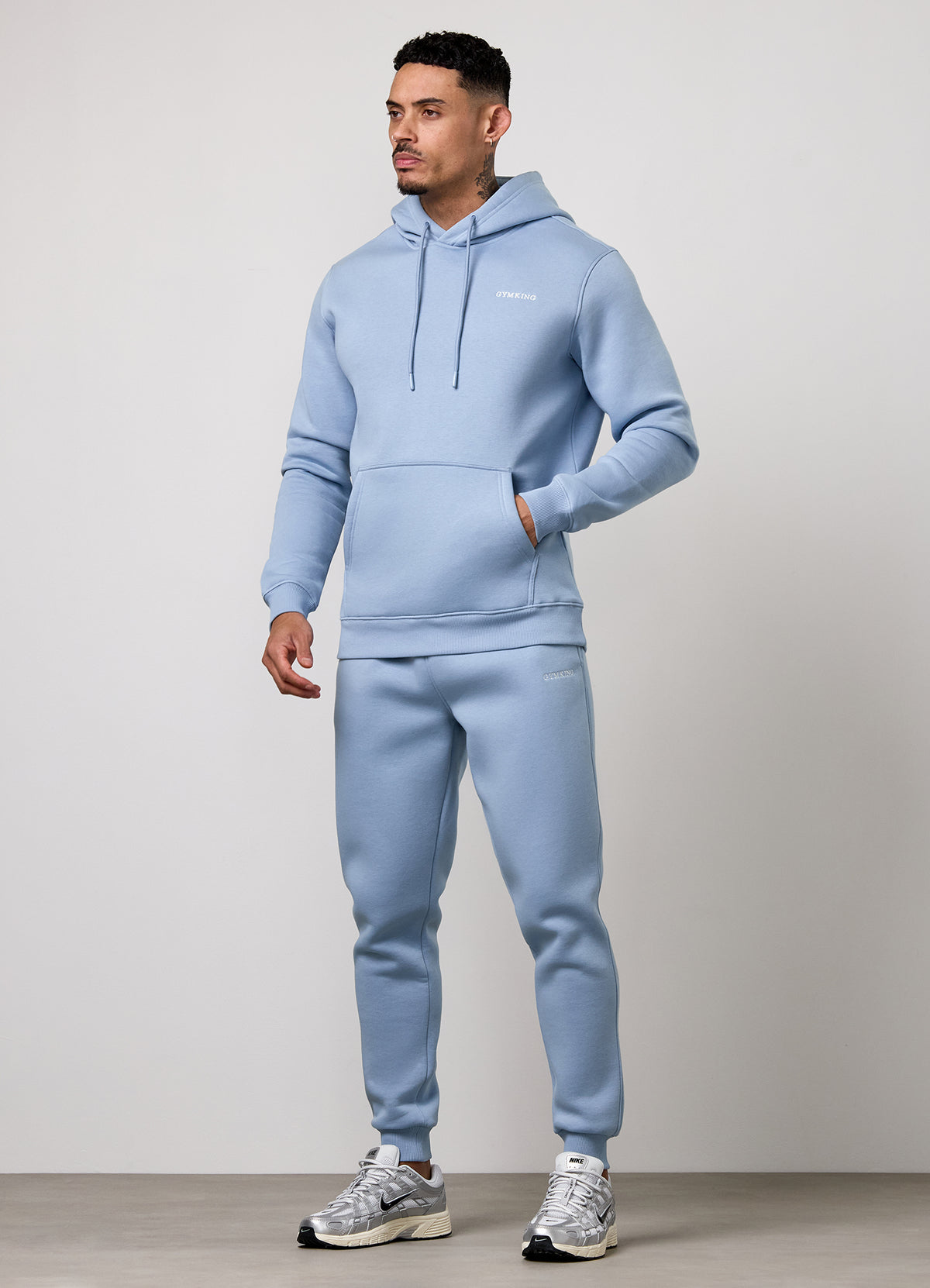 Gym King Fundamental Linear Hood Tracksuit - Powder Blue