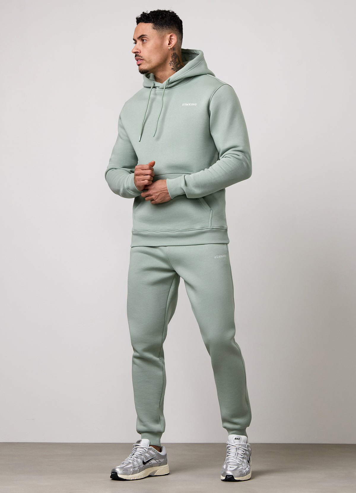 Gym King Fundamental Linear Hood Tracksuit - Urban Sage