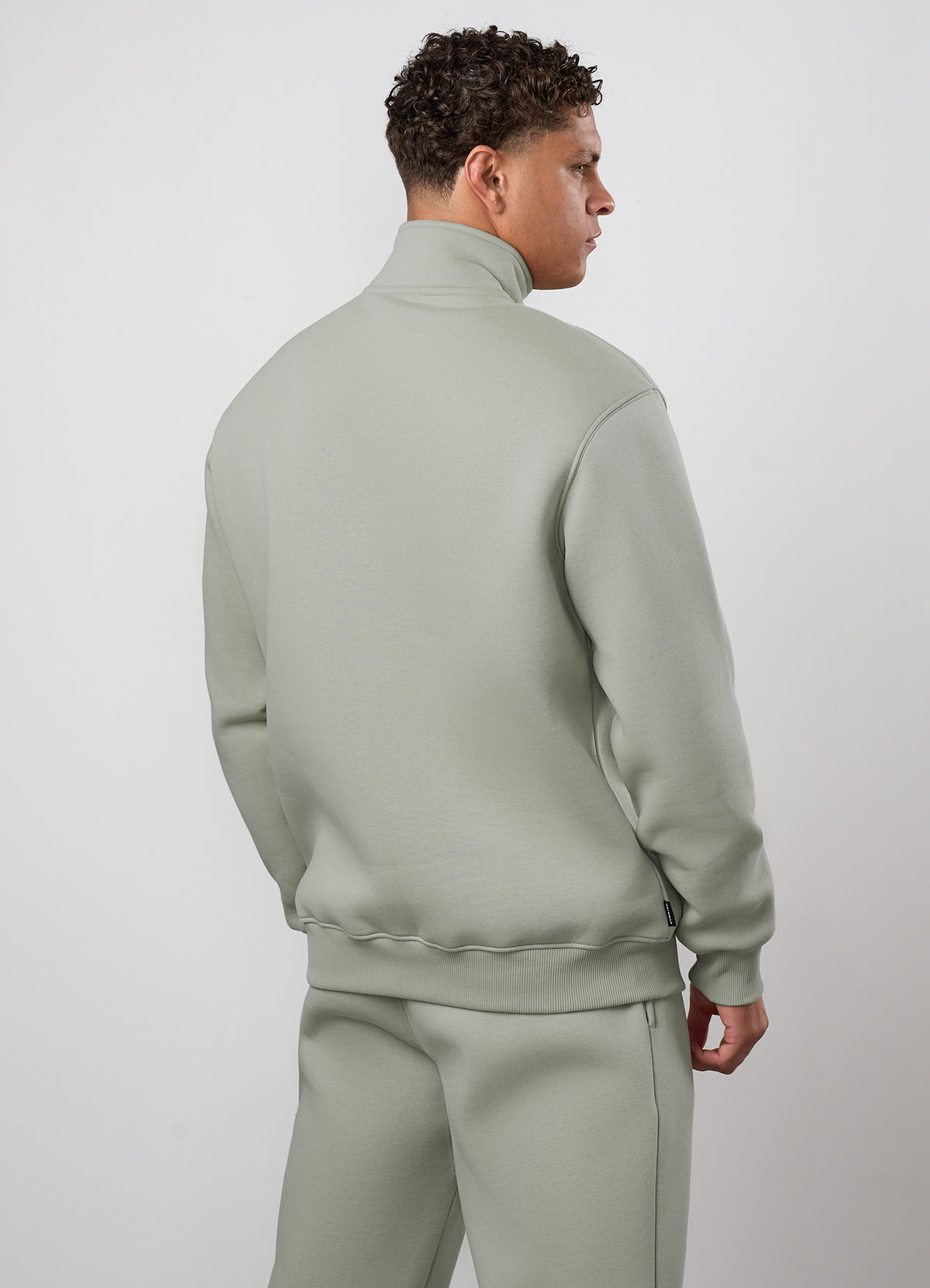 Gym King Fundamental Linear 1/4 Zip Funnel - Soft Khaki