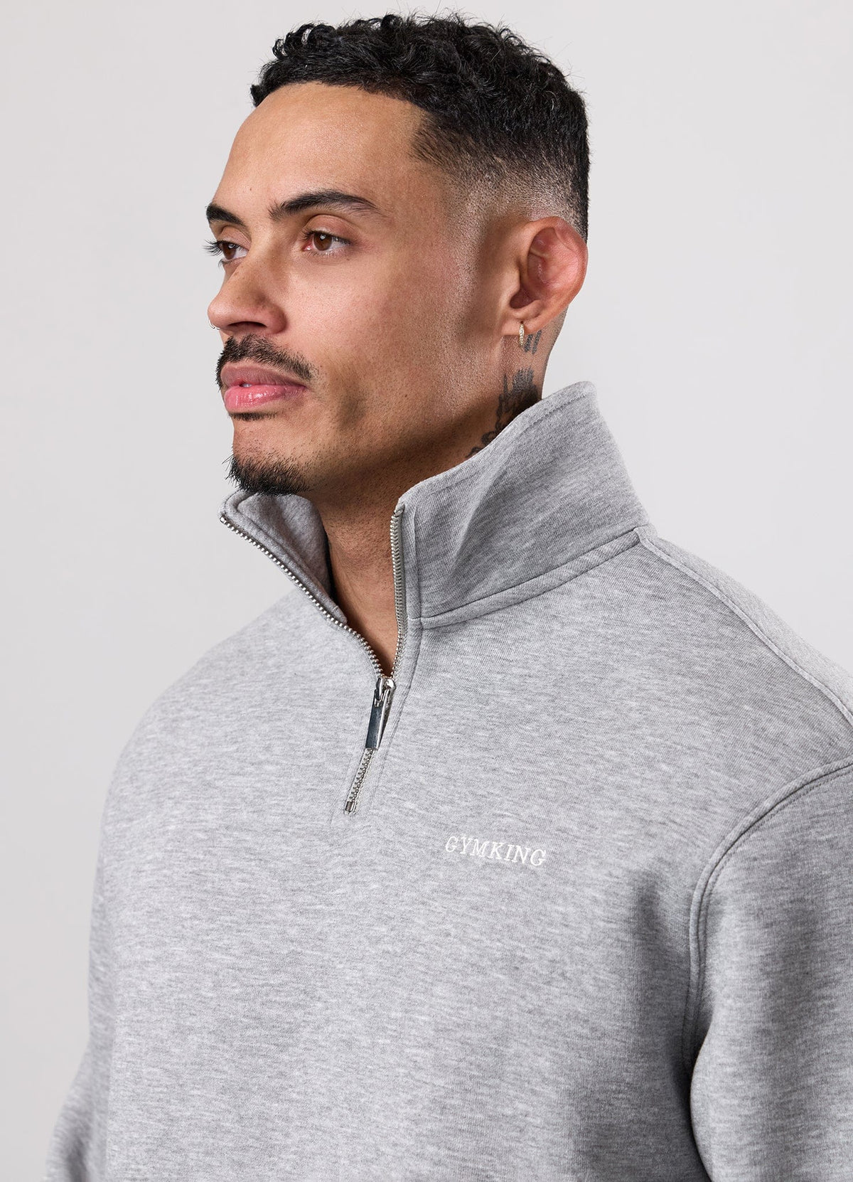 Gym King Fundamental Linear 1/4 Zip - Grey Marl