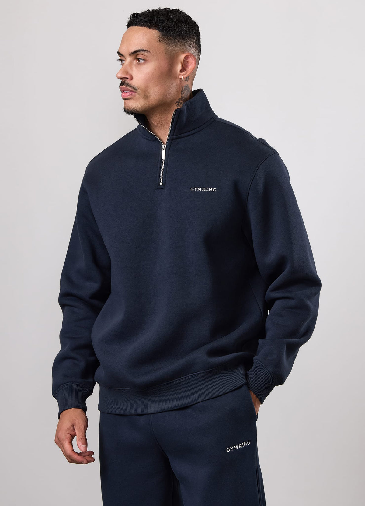 Gym King Fundamental Linear 1/4 Zip - Navy