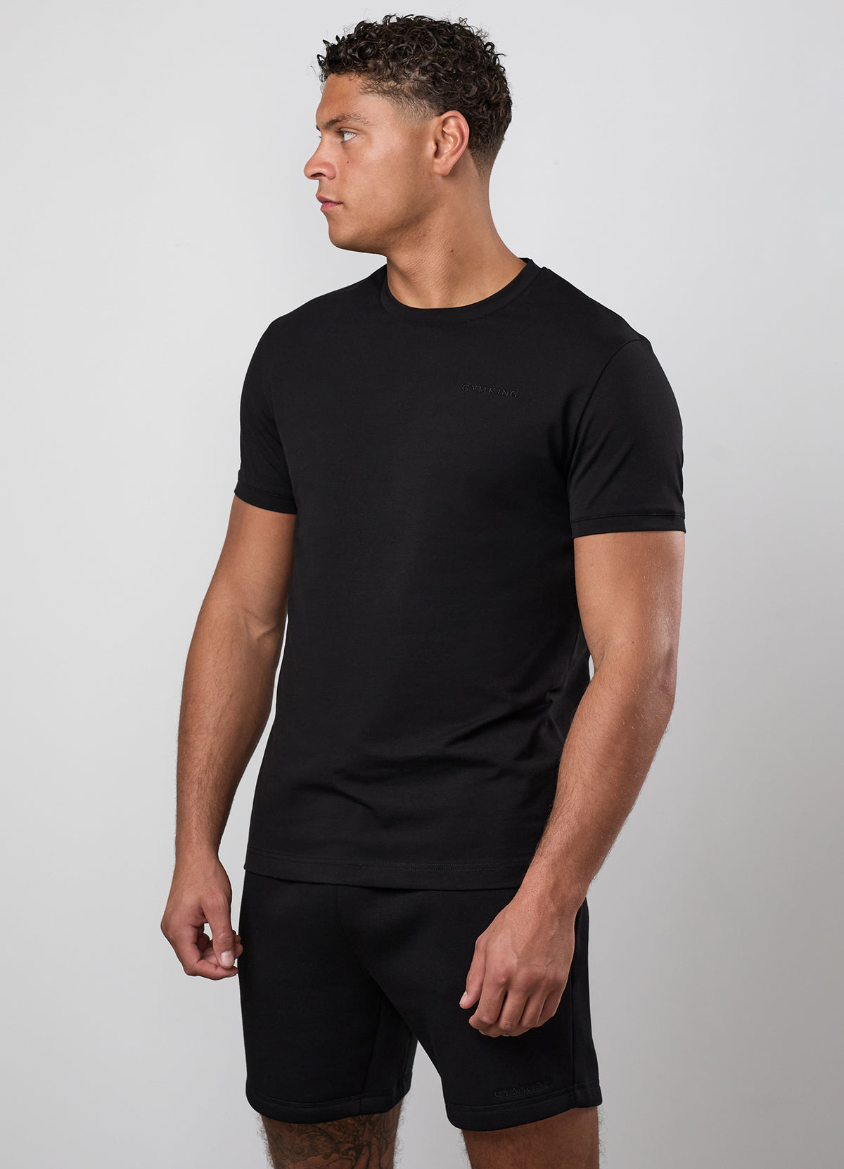 Gym King Fundamental Linear T-Shirt - Black/Black