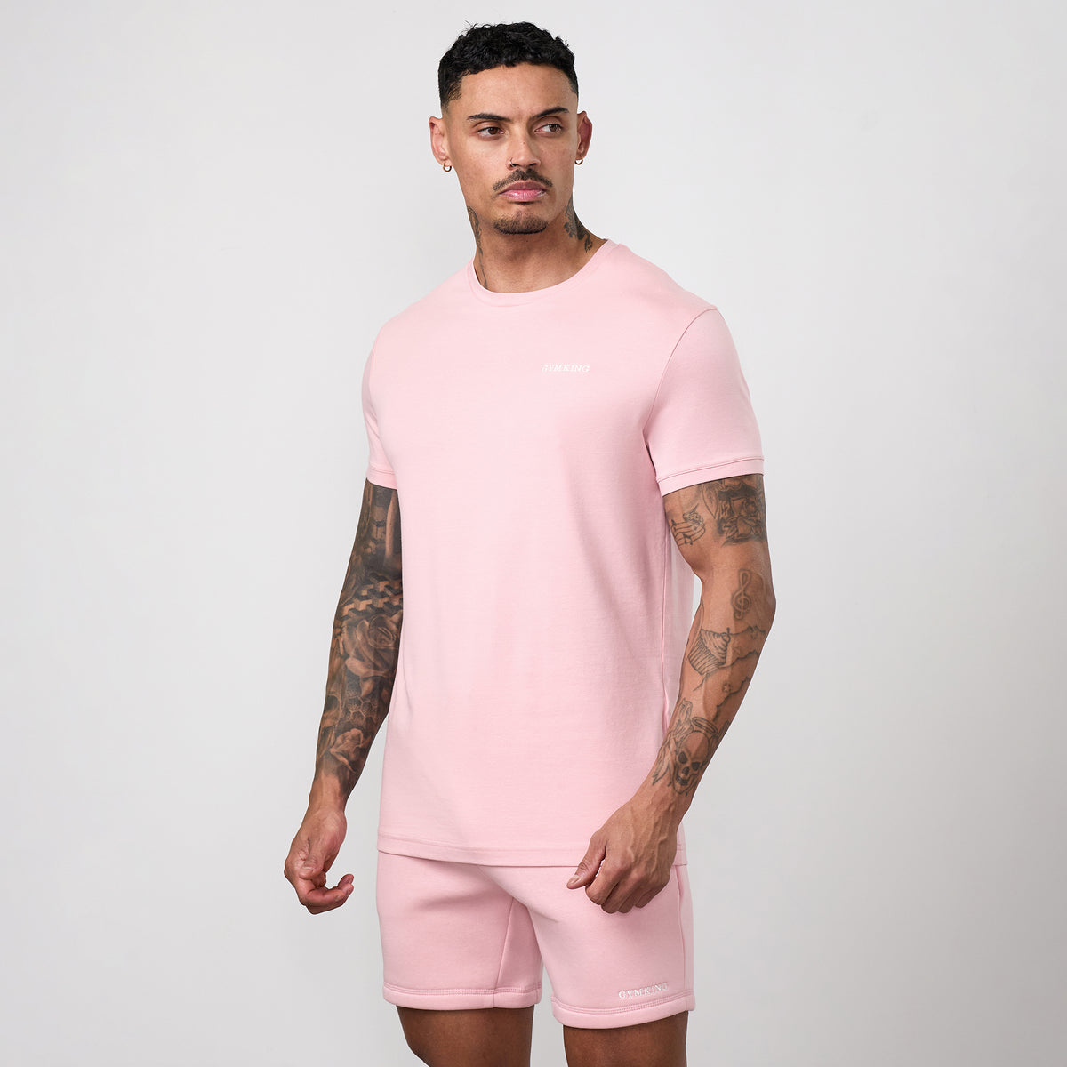 Gym King Fundamental Linear T-Shirt - Rustic Pink