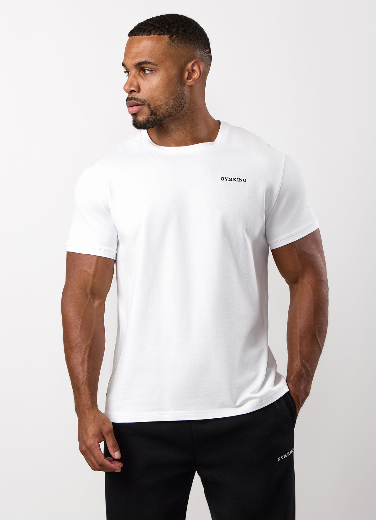 Gym King Fundamental Linear T-shirt - Wit