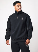 Gym King Fundamental Fleece 1/4 Zip Funnel - Black thumbnail