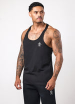Gym King Fundamental Stringer Jersey Vest - Black thumbnail