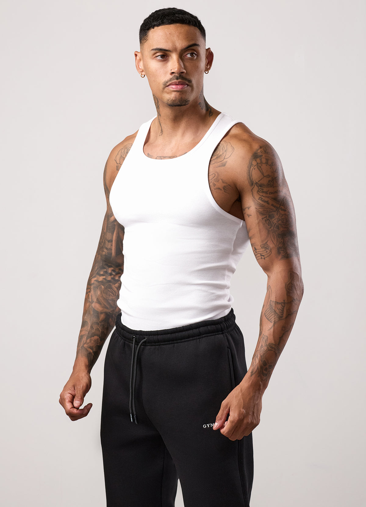 Gym King Fundamental Ribvest - Wit