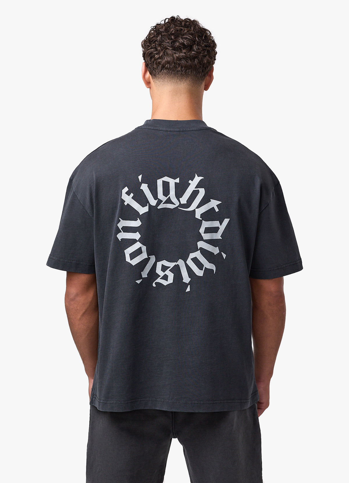 Gym King Fight Division Washed Gothic T-Shirt - Vintage Black