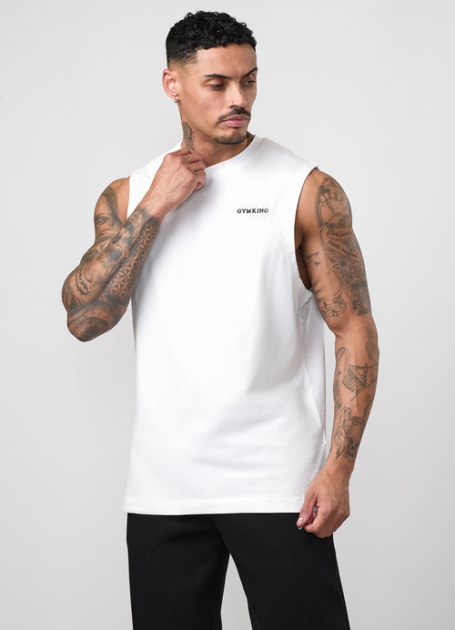 Gym King Fundamental Lineaire jersey tanktop - Wit