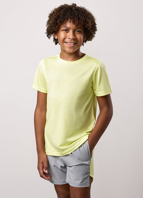 Gym King Older Kids Geometric Knit T-Shirt - Limelight