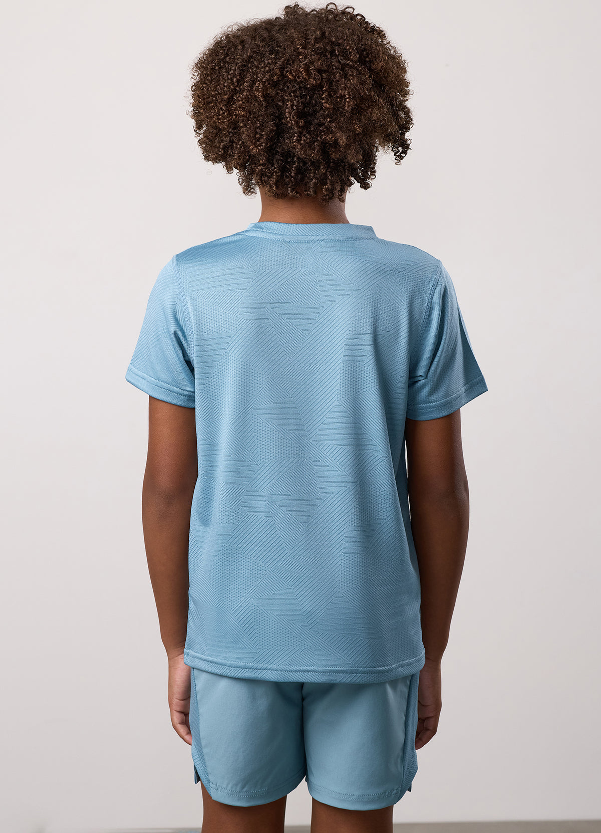 Gym King Older Kids Geometric Knit T-Shirt - Sea Mist